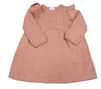 Růžové žebrované pletené šaty F&F