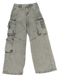 Šedo-bílé melírované cargo rifle Denim Co.