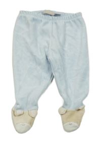 Světlemodro-béžové sametové polodupky s medvědy