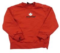 Červená mikina s nápisem