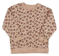 Světlerůžová mikina s leopardím vzorem F&F