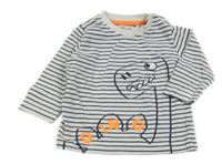 Bílo-černé pruhované triko s dinem Topomini