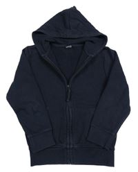 Tmavomodrá propínací mikina s kapucí TU