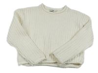 Bílý žinylkový svetr C&A