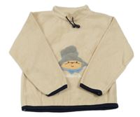 Béžová fleecová mikina s obrázkem 