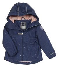 Tmavomodrá softshellová bunda se srdíčky a kapucí C&A