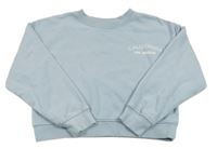 Světlemodrá crop mikina s nápisem Matalan