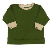 Zeleno-béžová mikina s medvídky