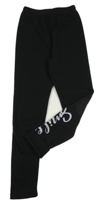 Černé zateplené tepláky s nápisem