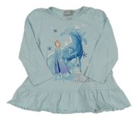 Světlemodré triko s Frozen a volánem Disney