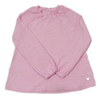 Růžovo-bílé pruhované triko Topolino