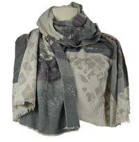 Dámská béžovo-šedo-růžová vzorovaná šála 