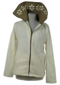 Dámská smetanová propínací mikina s límcem 