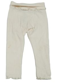 Smetanové žebrované legíny s volánkem zn. George