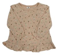 Světlerůžové triko s kytičkami 