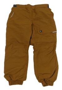 Medové šusťákové podšité outdoorové kalhoty Quechua