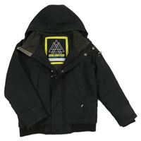 Černá šusťáková zimní bunda s kapucí Next