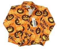 Nové - Kostým - Oranžová vzorovaná košile s dýněmi 