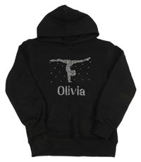 Černá mikina s kamínky a kapucí 