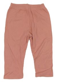 Růžové žebrované legíny 