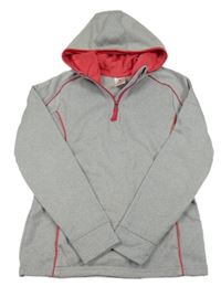 Šedá funkční sportovní mikina s kapucí Crane 