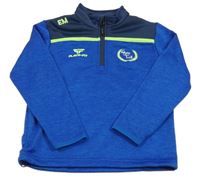 Tmavamodro-modrá sportovní mikina s výšivkou 