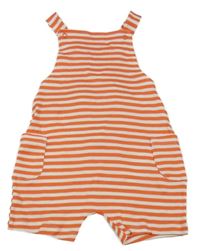 Bílo-oranžové pruhované laclové kraťasy s kapsami George