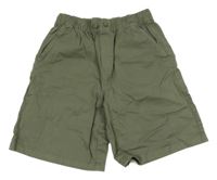 Khaki plátěné kraťasy Zara