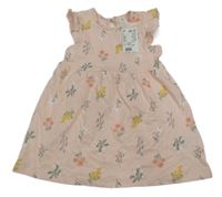 Nové - Světlerůžové květované šaty H&M