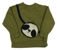 Khaki mikina s kapsou - panda Next