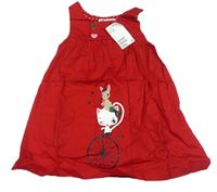 Červené plátěné šaty s kočkami H&M