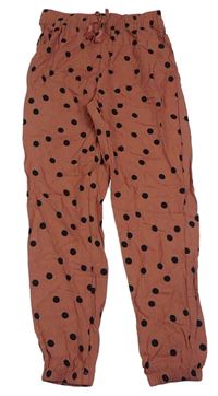 Světlevínové puntíkované turecké kalhoty H&M