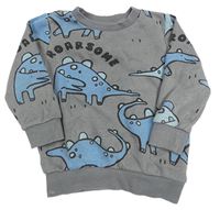 Šedá mikina s dinosaury F&F