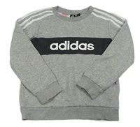 Šedá melírovaná mikina s logem Adidas