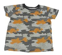 Šedo-oranžové army tričko Nutmeg 
