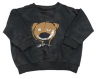 Antracitová oversize mikina s medvídkem F&F