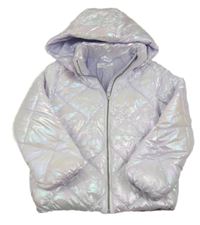 Barevná lesklá šusťáková prošívaná zimní bunda s kapucí H&M