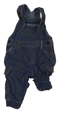 Tmavomodré proužkované plátěné podšité lacláče George 