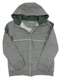 Šedá melírovaná propínací mikina s kapucí Nutmeg