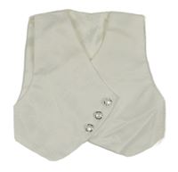 Bílá saténová slavnostní vesta se vzorem 