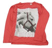 Jahodové triko s koníkem C&A