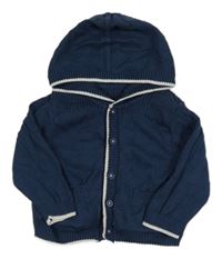 Tmavomodrý propínací svetr s kapucí M&S