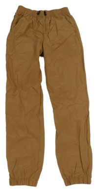 Béžové šusťákové cuff kalhoty H&M