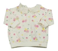 Smetanová mikina s kytičkami a límečkem M&S