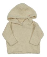 Smetanový chlupatý svetr s kapucí F&F