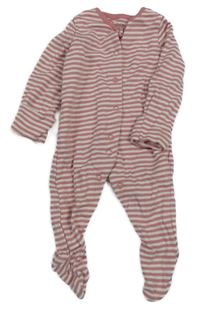 Světlerůžovo-bílý pruhovaný overal F&F