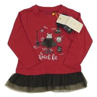 Nové - Tmavorůžovo-šedá tunika s čarodějnicí Blue Seven