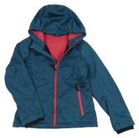 Petrolejovo-černá melírovaná softshellová bunda s kapucí CMP