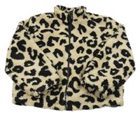 Béžovo-černá vzorovaná huňatá bunda New Look 