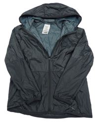 Černo-šedá šusťáková větrovka s kapucí Decathlon